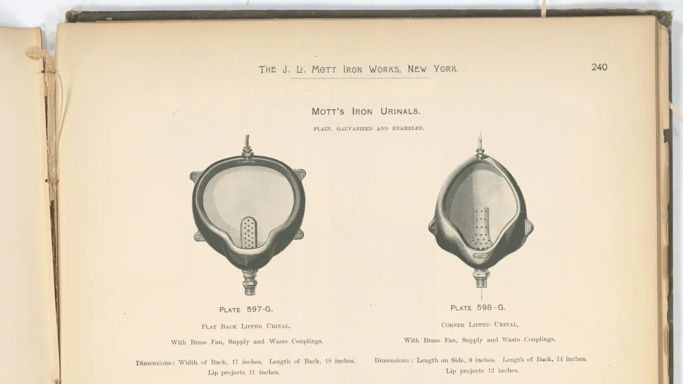 J. L. Mott Iron Works, Catálogo «G»: Departamento de Plomería y Sanidad, Nueva York, 1888. Biblioteca Pública de Nueva York.